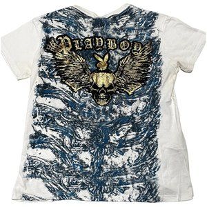 PLAYBOY ALL OVER PRINT WOMAN'S TEE SIZE‎ LARGE | S1